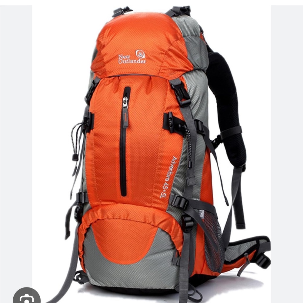 New Outlander Adventure 45 + 5L Orange and Gray Men's Adventure Backpack